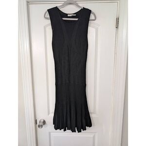 Leon Max Whimsigoth Midi Dress women's large black witchy punk fairy‎ fitted